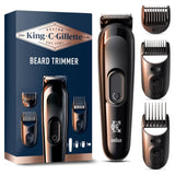 King C. Gillette Cordless Beard Hair Trimmer with 3 Interchangeable Combs GOODS M&S   