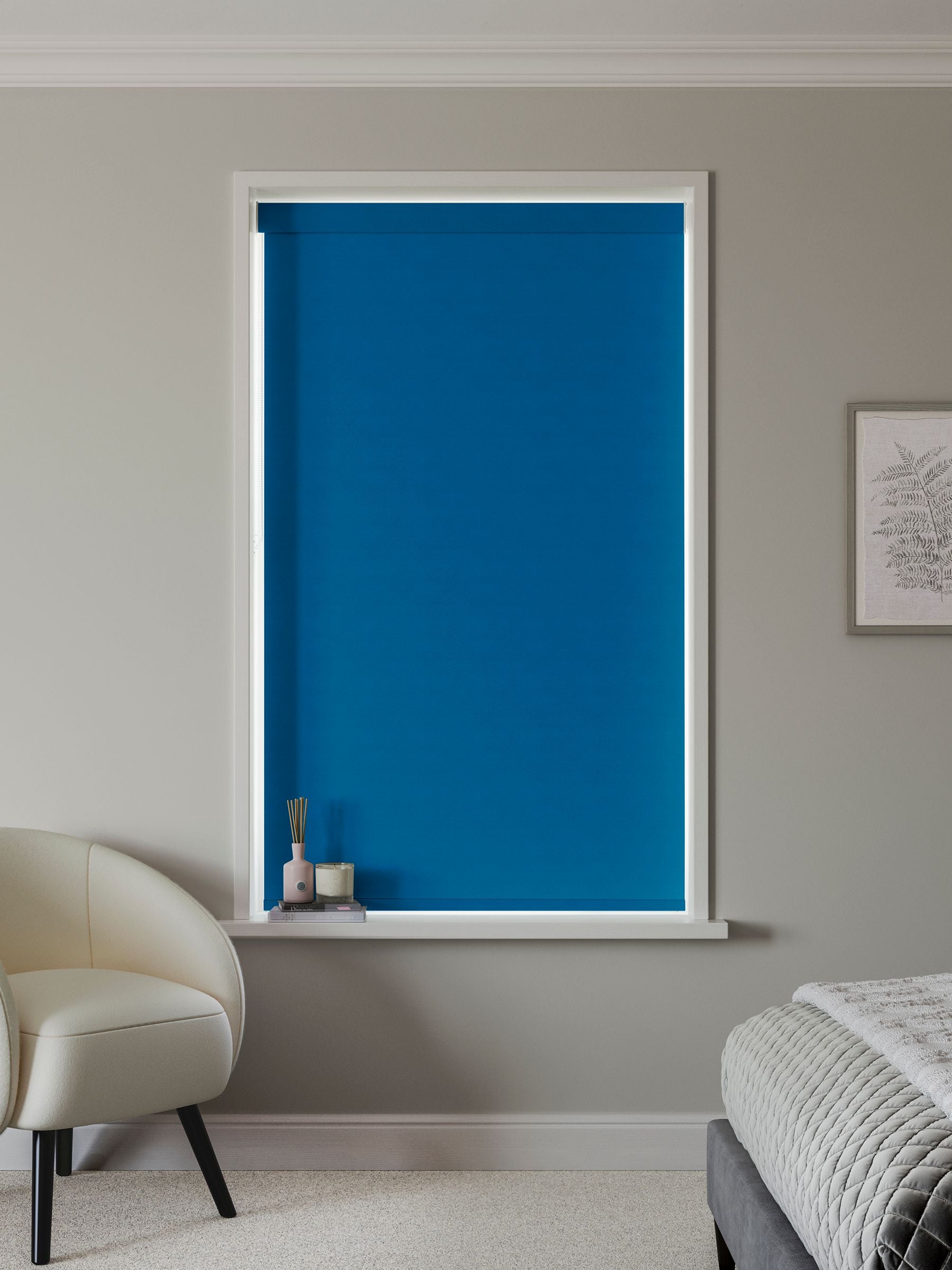 Next marine blue blackout roller blind, imported from the UK