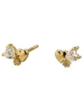 Oliver Bonas gold plated heart cluster stud earrings (British brand)