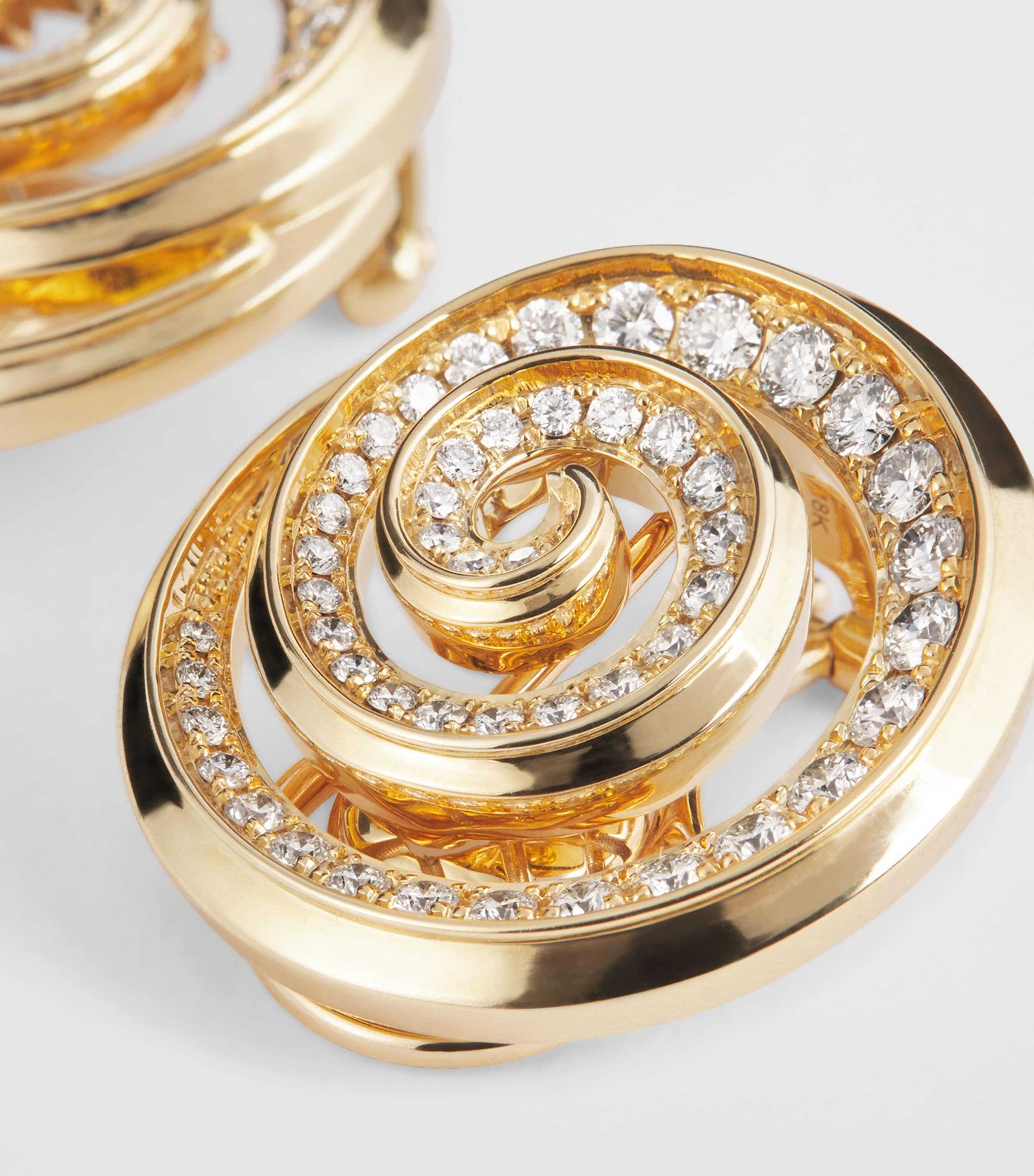 Emily P Wheeler yellow gold diamond spiral stud earrings, UK version