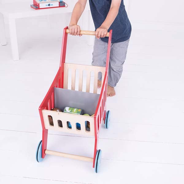 Bigjigs Toys Wooden Shopping Trolley Toy GOODS Superdrug   