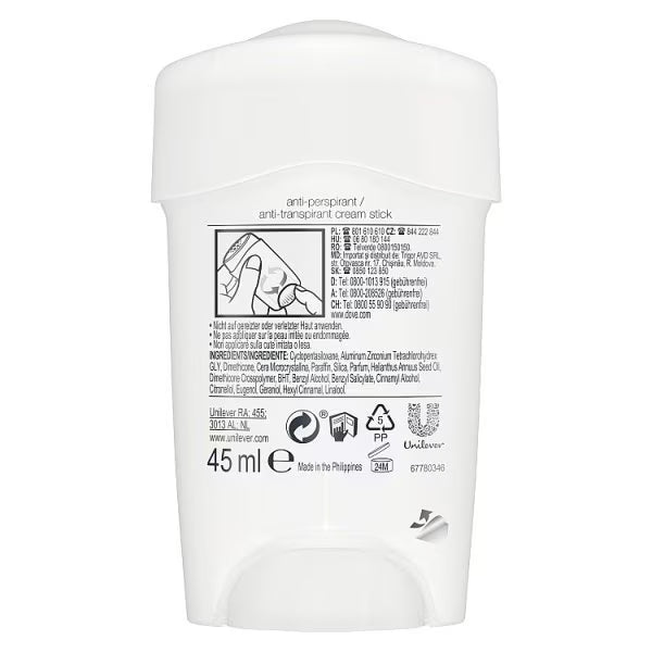 Dove Anti-Perspirant Cream Stick Original Clean 45ml - British product