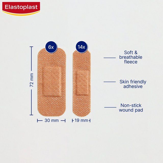 Elastoplast Sensitive Plasters Multi Tone Medium 20 Pack   20 per pack GOODS M&S   