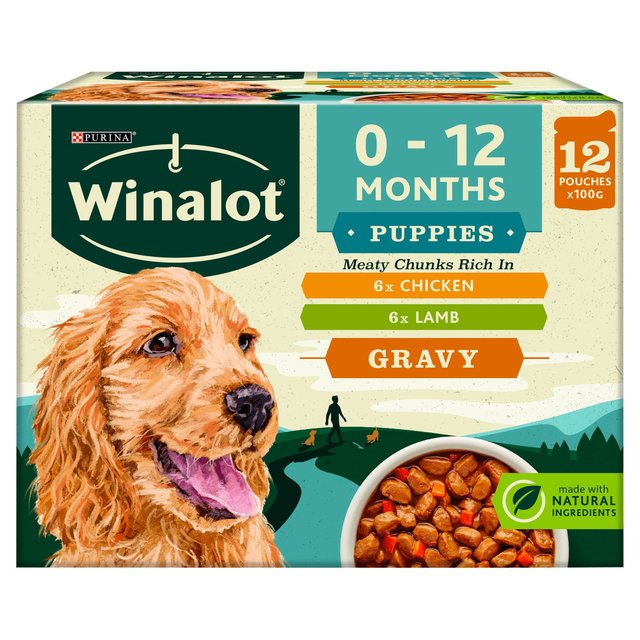 Winalot Meaty Chunks Puppy Mixed in Gravy Wet Dog Food    12 x 100g