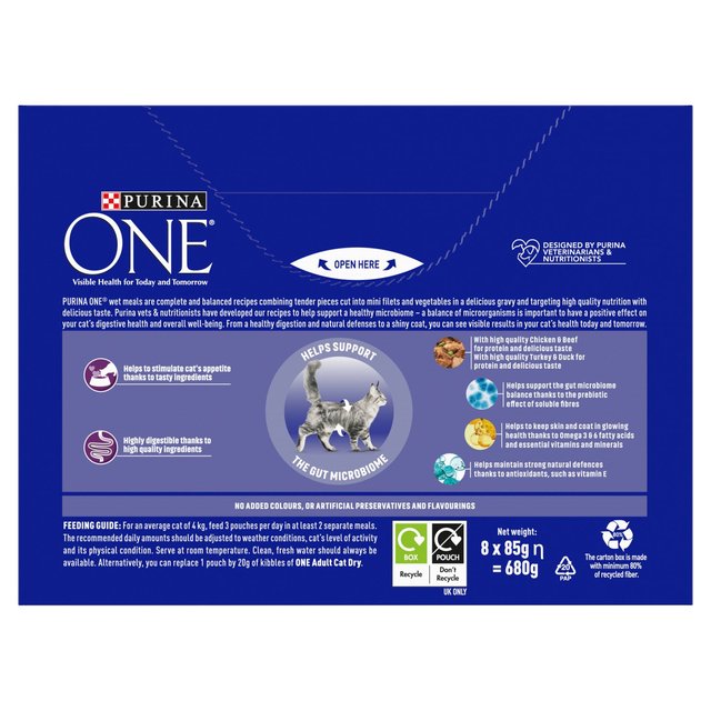 Purina One Mini Fillets Selective Palate Wet Cat Food   8 x 85g