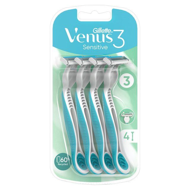 Gillette Venus 3 Disposable Razors Sensitive   4 per pack GOODS M&S   