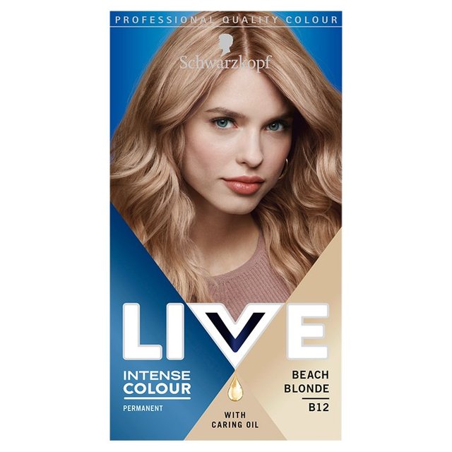 Schwarzkopf LIVE Intense B12 Beach Blonde Permanent Hair Dye GOODS M&S   