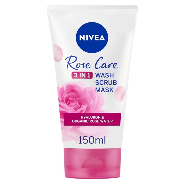 NIVEA Rose Care 3 in 1 Organic Rose Water Face Wash Scrub & Mask   150ml GOODS M&S   