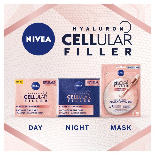 NIVEA Hyaluron Cellular Elasticity Filler Anti-Wrinkle Day Face Cream SPF30   50ml GOODS M&S   