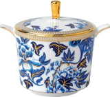 Fine bone china sugar box with hibiscus design 200ml (British brand)