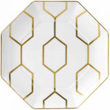 Wedgwood Arris gold-trimmed octagonal side plate 23cm, imported from the UK