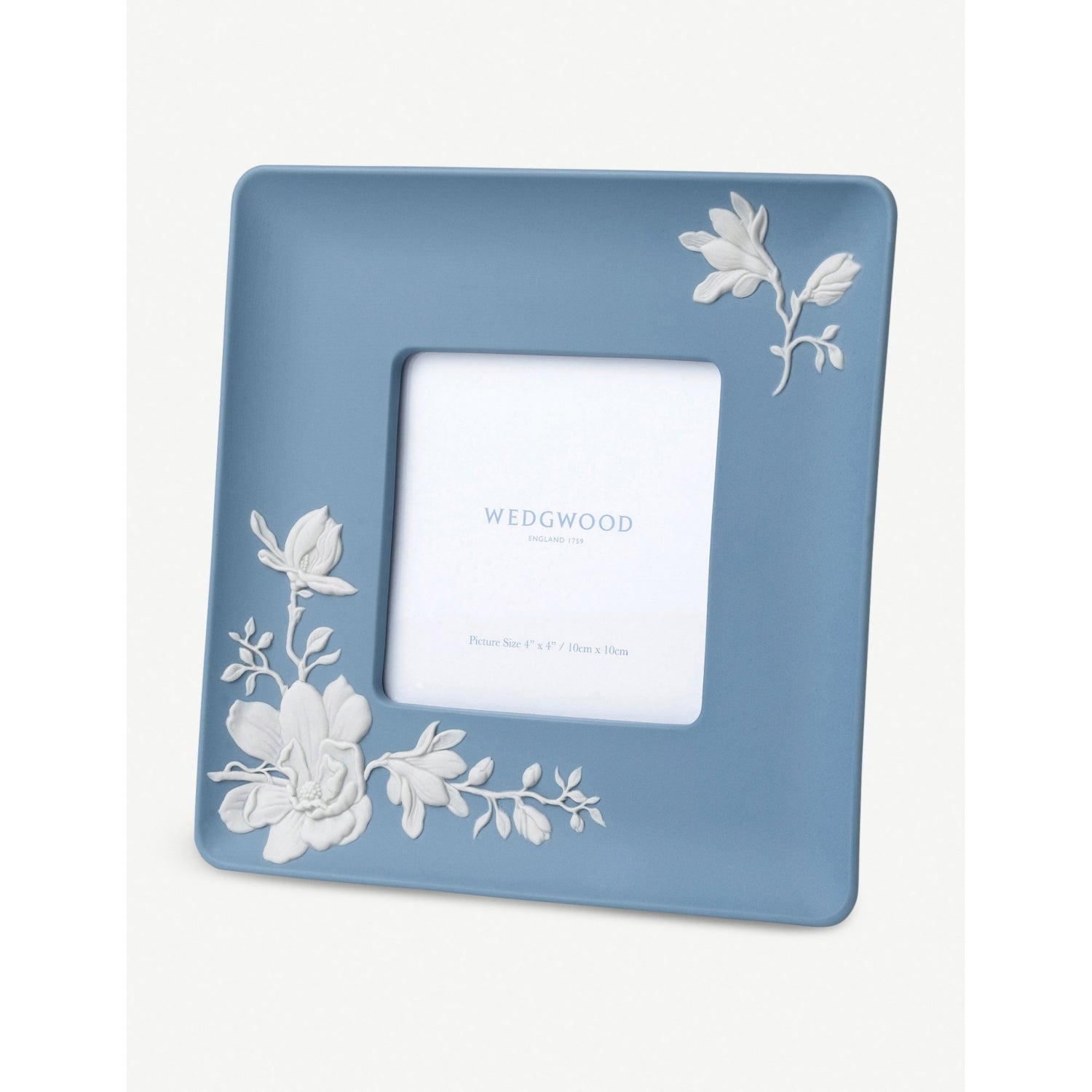 Wedgwood jasperware picture frame magnolia blossom 10x10cm, imported from the UK