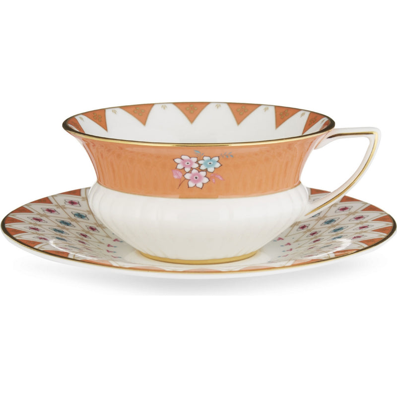 Wedgwood Peony Diamond teacup and saucer set, imported from the UK