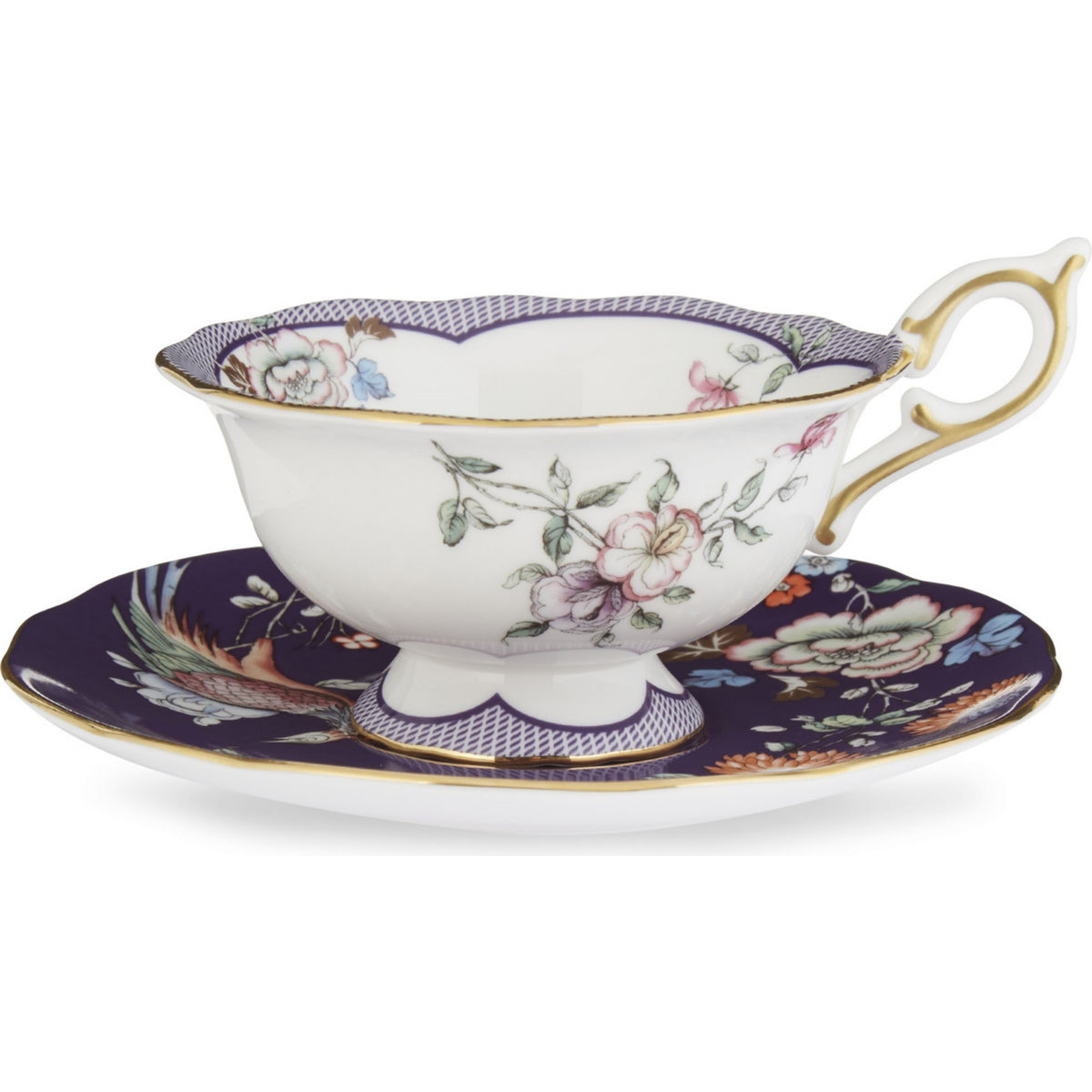 Wedgwood Midnight Crane teacup and saucer 150ml - British product