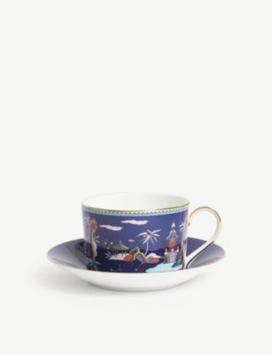 Wedgwood Blue Pagoda teacup and saucer 150ml, UK version