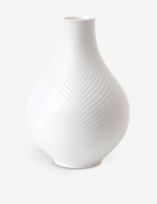 Wedgwood White Folia bulb vase 23cm - British product