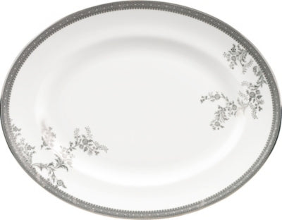 Lace Platinum small oval dish fine bone china, imported from the UK