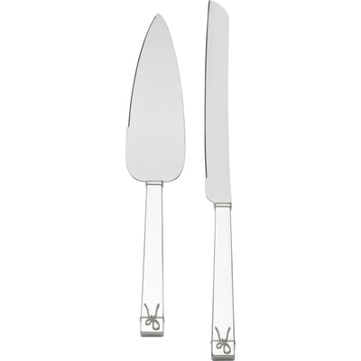 selfridges Vera Wang x Wedgwood Love Knots Silver-Plated Cake Knife and Server Set- Buy online at McGrocer