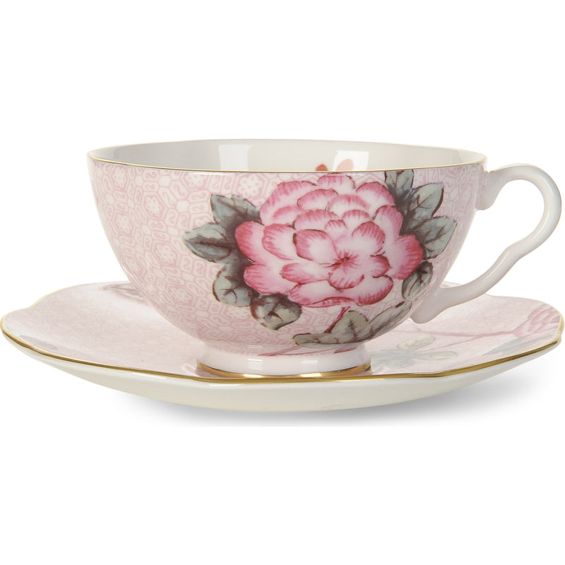Wedgwood Cuckoo teacup and saucer set in pink (British brand)