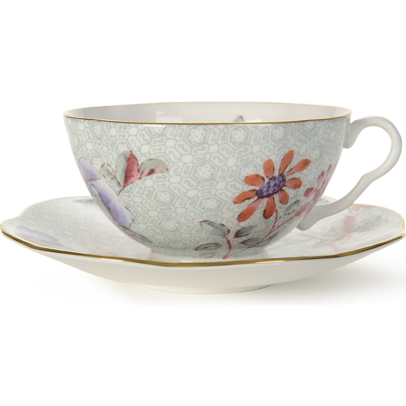 Wedgwood Cuckoo fine bone china teacup and saucer green, imported from the UK