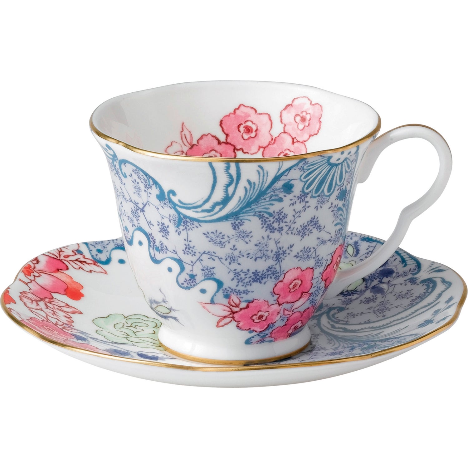 Wedgwood Butterfly Bloom fine bone china cup and saucer - British product