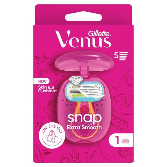 Gillette Venus Snap Extra Smooth Razor On-The-Go Pink GOODS M&S   