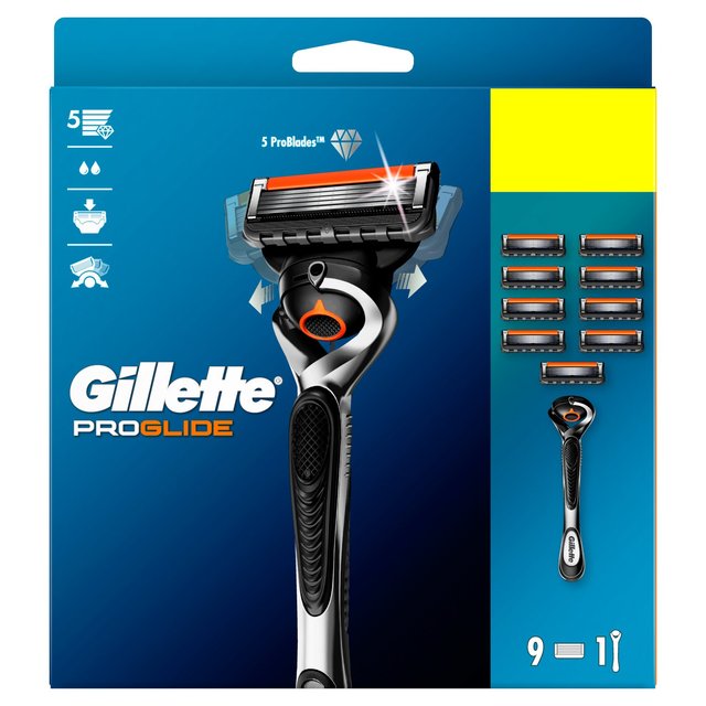 Gillette ProGlide Manual Razor + 9 Razor Blades Pack GOODS M&S   