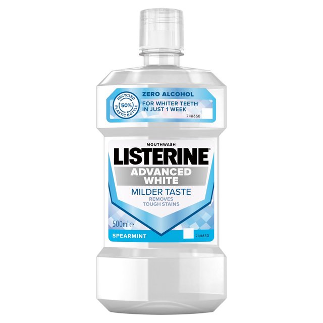 Listerine Advanced White Milder Taste Mouthwash   500ml GOODS M&S   