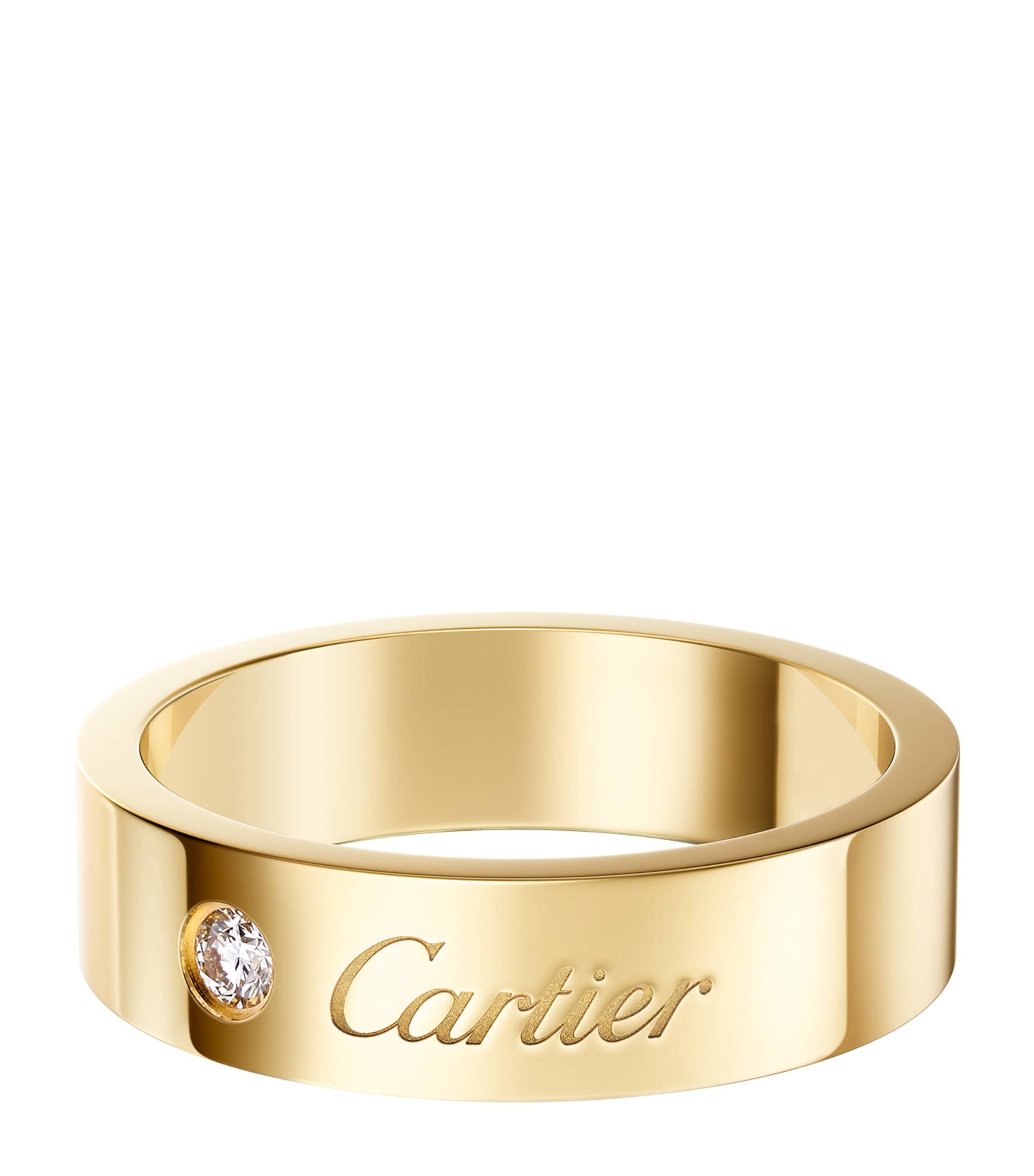 Cartier wedding ring yellow gold diamond 5mm (British brand)