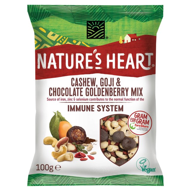 Nature's Heart Cashew Goji & Chocolate Goldenberry Immune System Mix   100g GOODS M&S   