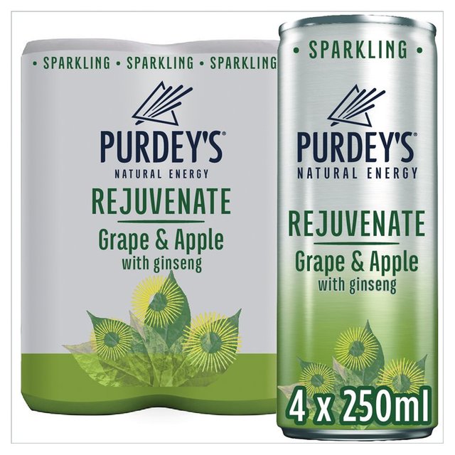 Purdey's Natural Energy  Rejuvenate Grape & Apple   4 x 250ml GOODS M&S   