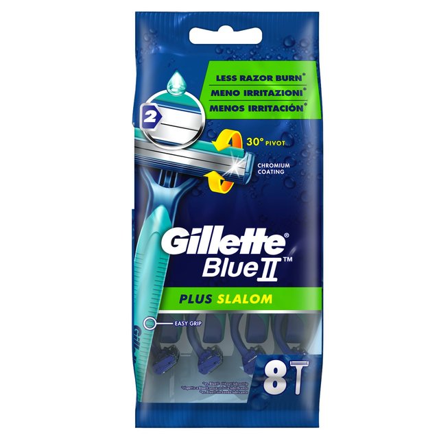 Gillette Blue II Plus Slalom Disposable Razors   8 per pack GOODS M&S   