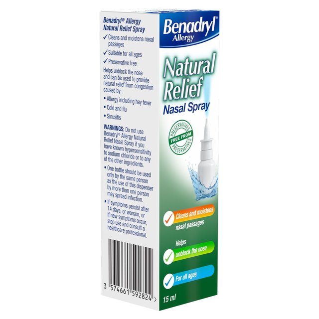 Benadryl Natural Allergy Relief Spray   15ml GOODS M&S   