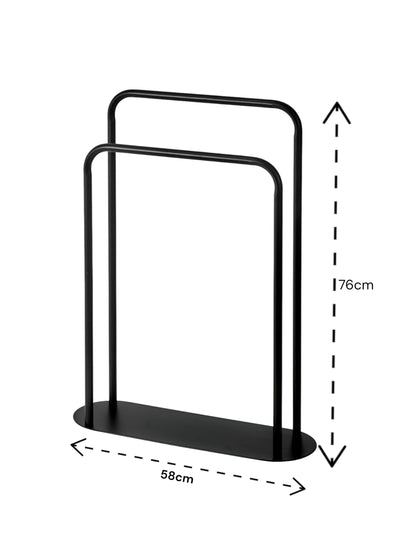 Neste Showerdrape svart Aspen frittstående dobbel håndklestativ baderomstilbehør 69x23x17cm - Kjøp online på McGrocer