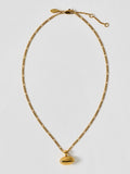 Oliver Bonas gold tone oval pendant necklace stainless steel, UK version