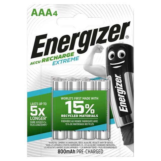 Energizer Extreme AAA Rechargeable Batteries   4 per pack GOODS M&S   