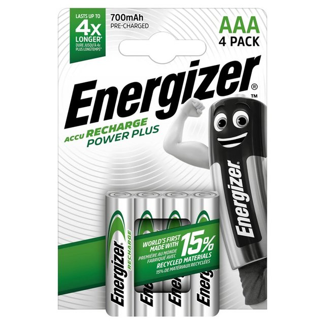 Energizer Power Plus AAA Rechargeable Batteries   4 per pack GOODS M&S   