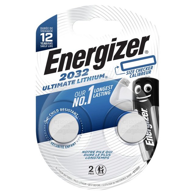 Energizer 2032 Ultimate Lithium Coin Battery   2 per pack GOODS M&S   