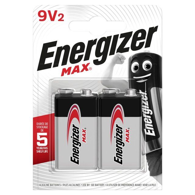 Energizer Max 9V Batteries Alkaline   2 per pack GOODS M&S   