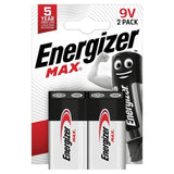 Energizer Max 9V Batteries Alkaline   2 per pack GOODS M&S   