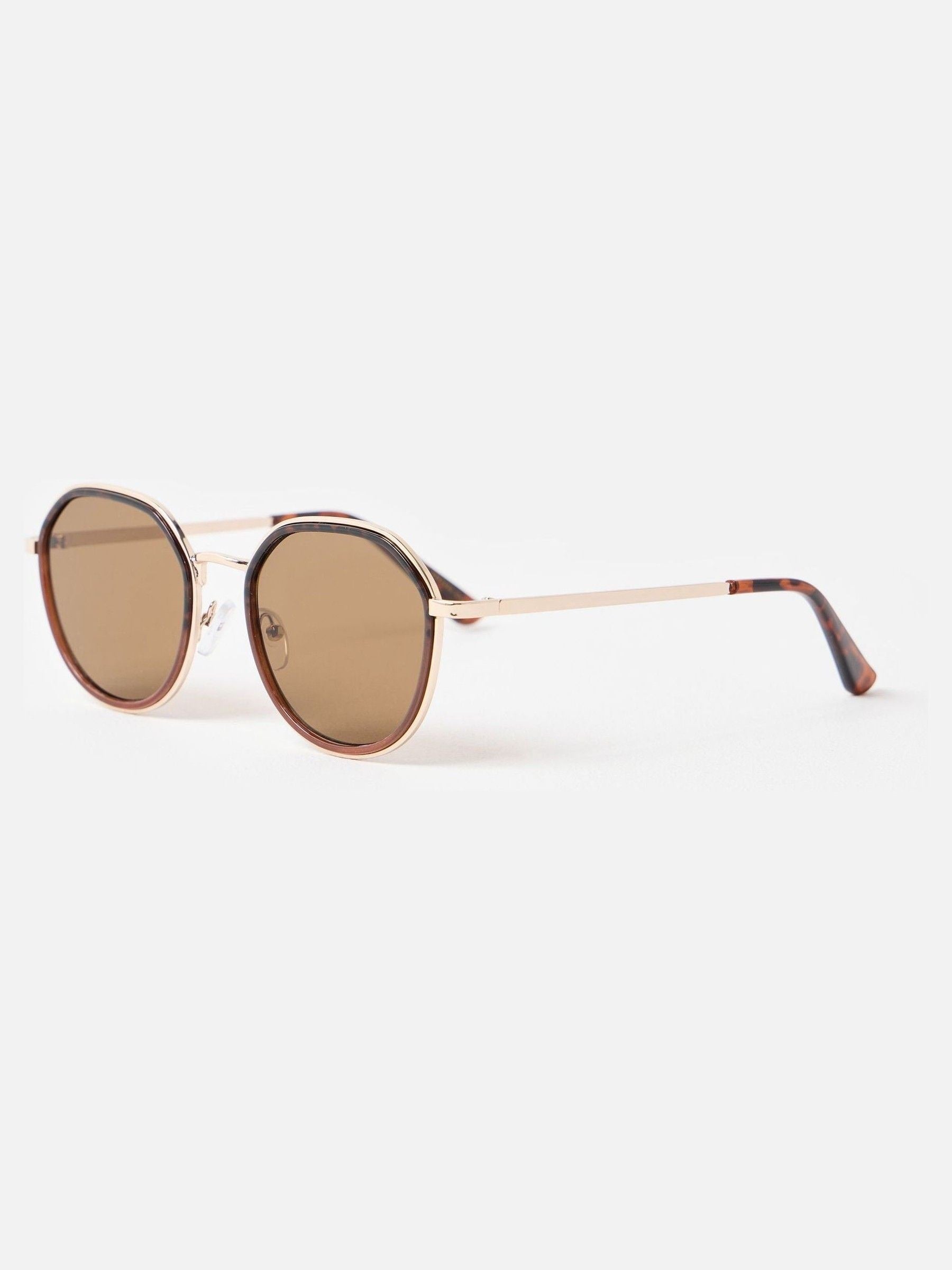Oliver Bonas brown animal print round sunglasses - British product