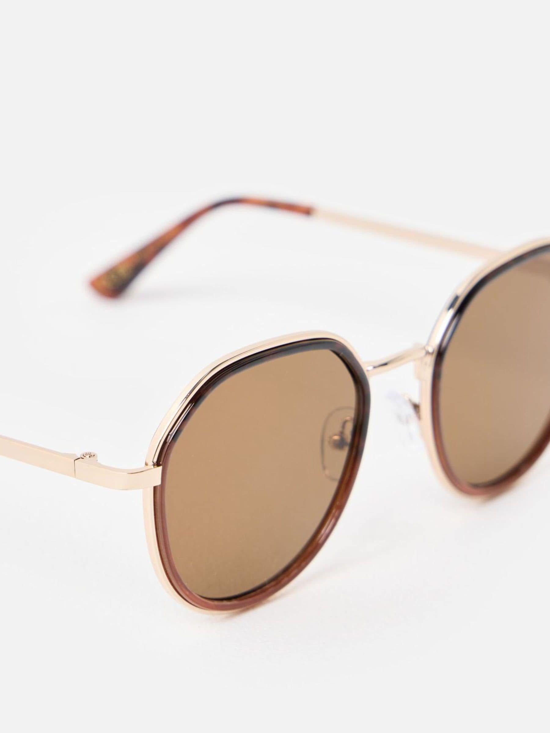 Oliver Bonas brown animal print round sunglasses - British product