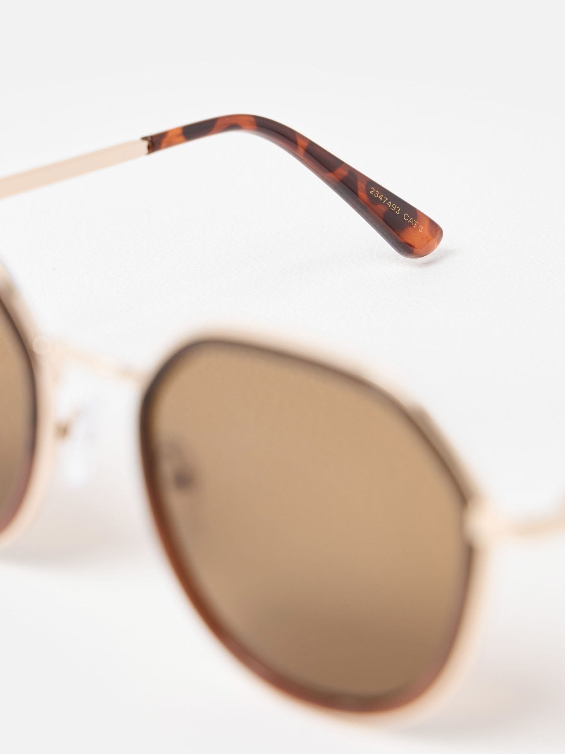 Oliver Bonas brown animal print round sunglasses - British product