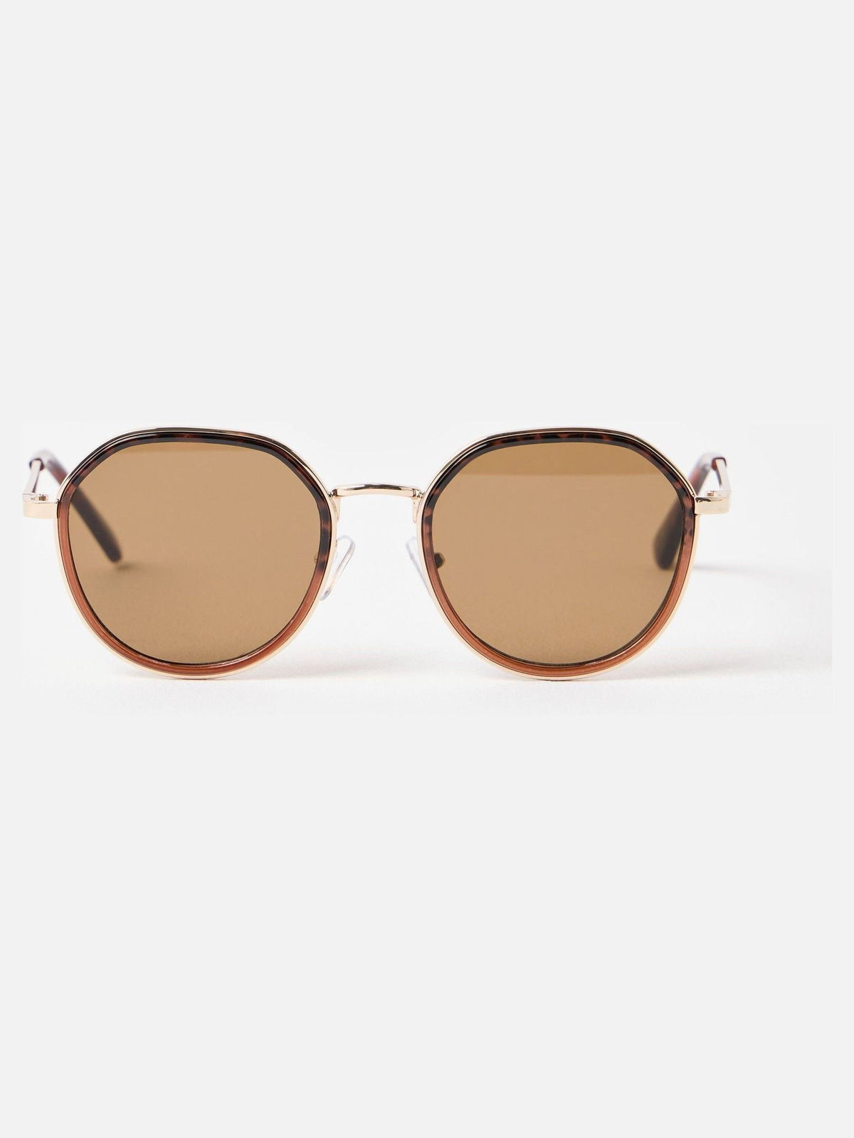 Oliver Bonas brown animal print round sunglasses - British product
