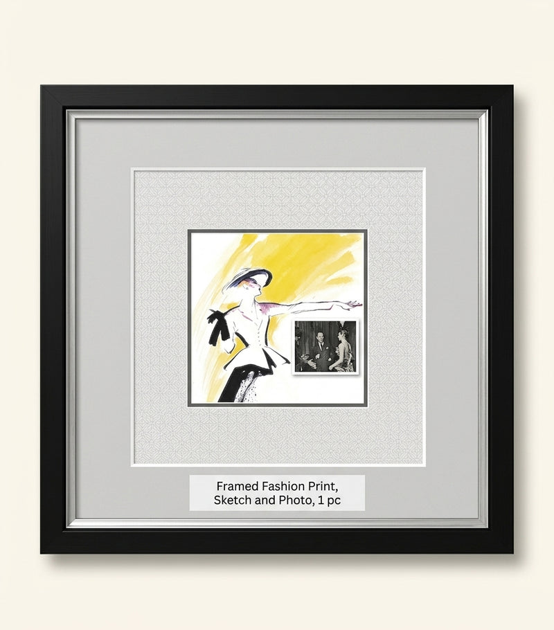 Leipzig Galleries Christian Dior signed calling card framed display 86x86cm, UK version