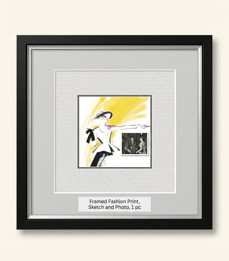 Leipzig Galleries Christian Dior signed calling card framed display 86x86cm, UK version