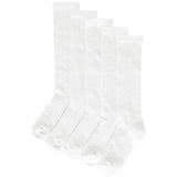 M&S Girls 5pk Knee High Pelerine Socks 8-7 White GOODS M&S   