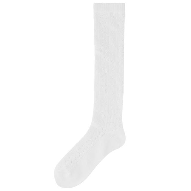 M&S Girls 5pk Knee High Pelerine Socks 8-7 White