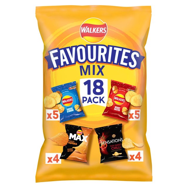 Walkers Favourites Mix Multipack Snacks Crisps   18 per pack GOODS M&S   