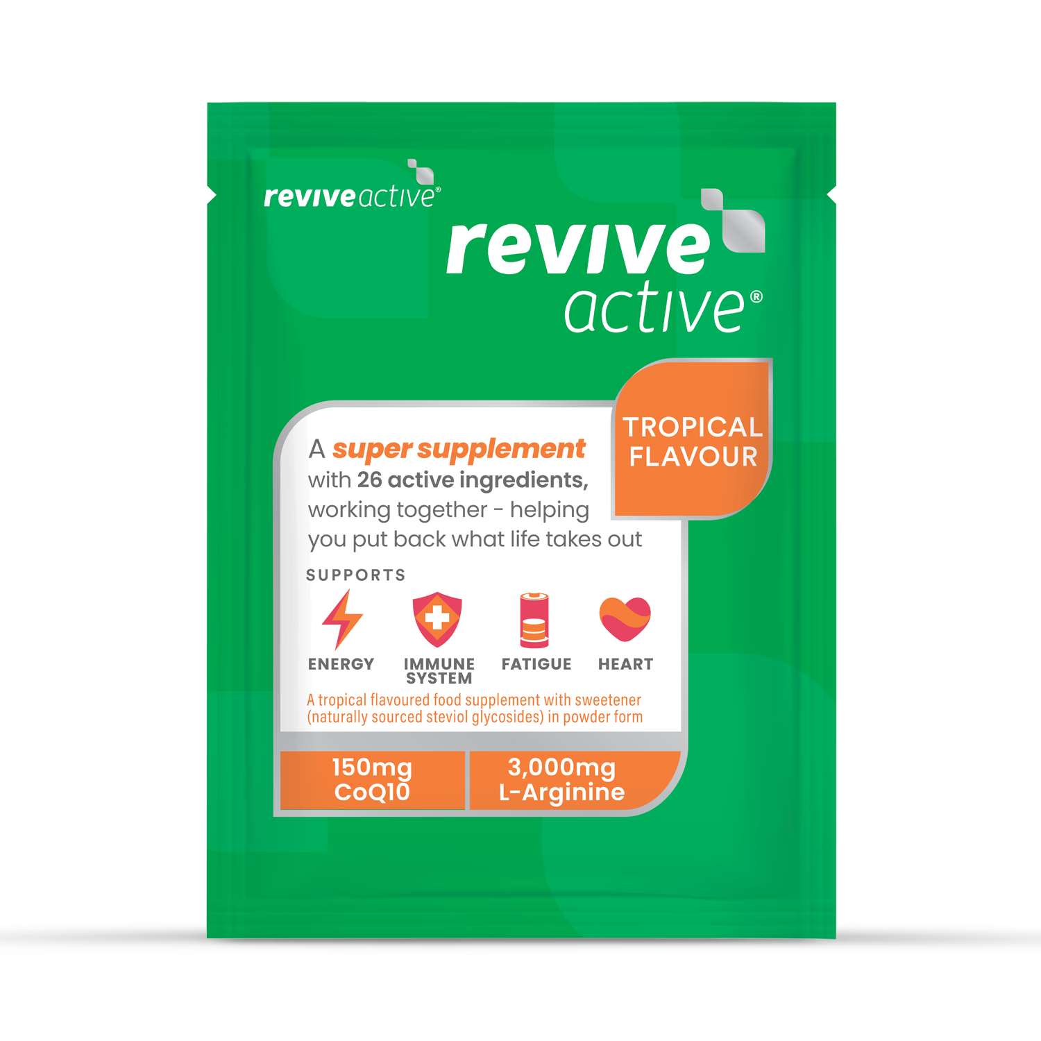 Revive Active super supplement Tropical 30 sachets, imported from the UK